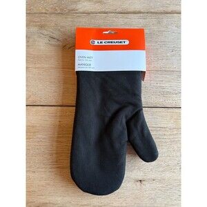 Le Creuset 100% cotton 14in Oven Mitt Glove Black NEW